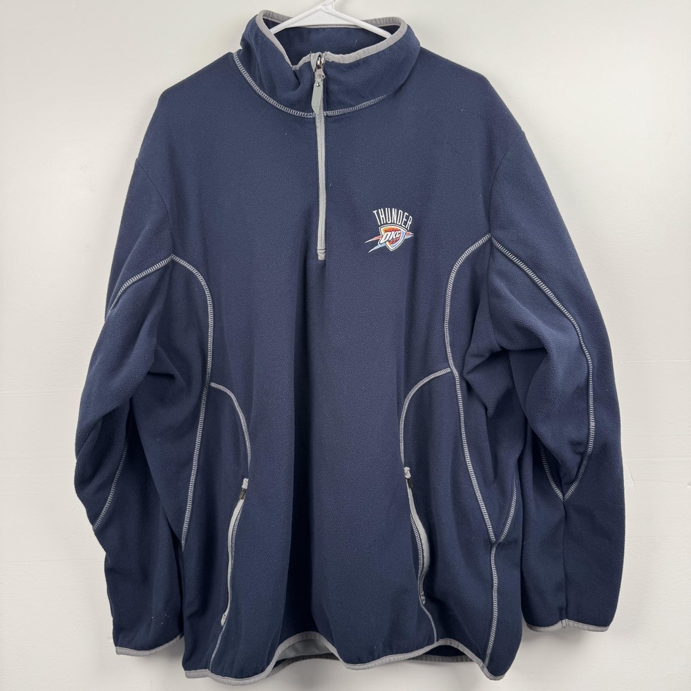 Oklahoma City Thunder Jacket Mens 2XL NBA Basketball Fleece Pullover Antigua